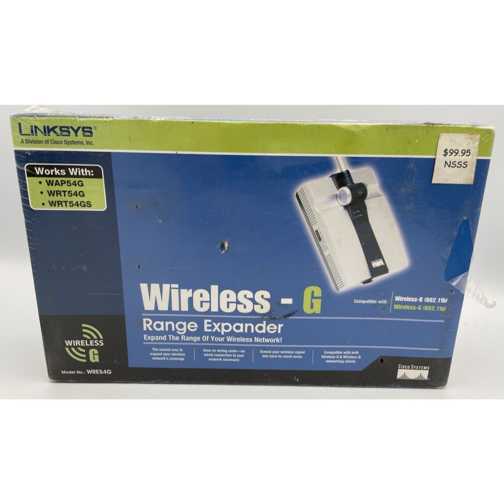 NEW Cisco/Linksys WRE54G Wireless-G Range Extender 2.4 GHz 802.11bg Sealed
